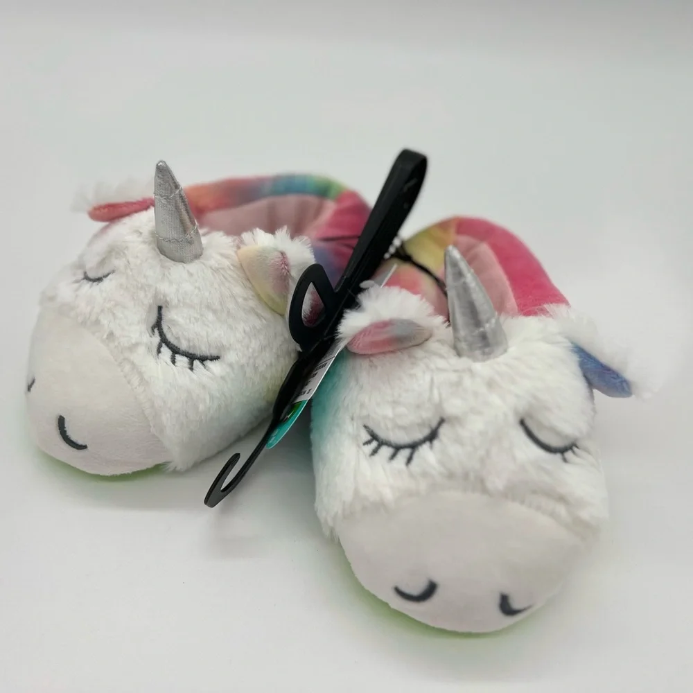 Western Chief Kids Plush Character House Slippers, Unicorn Dream, US 5-6 girls